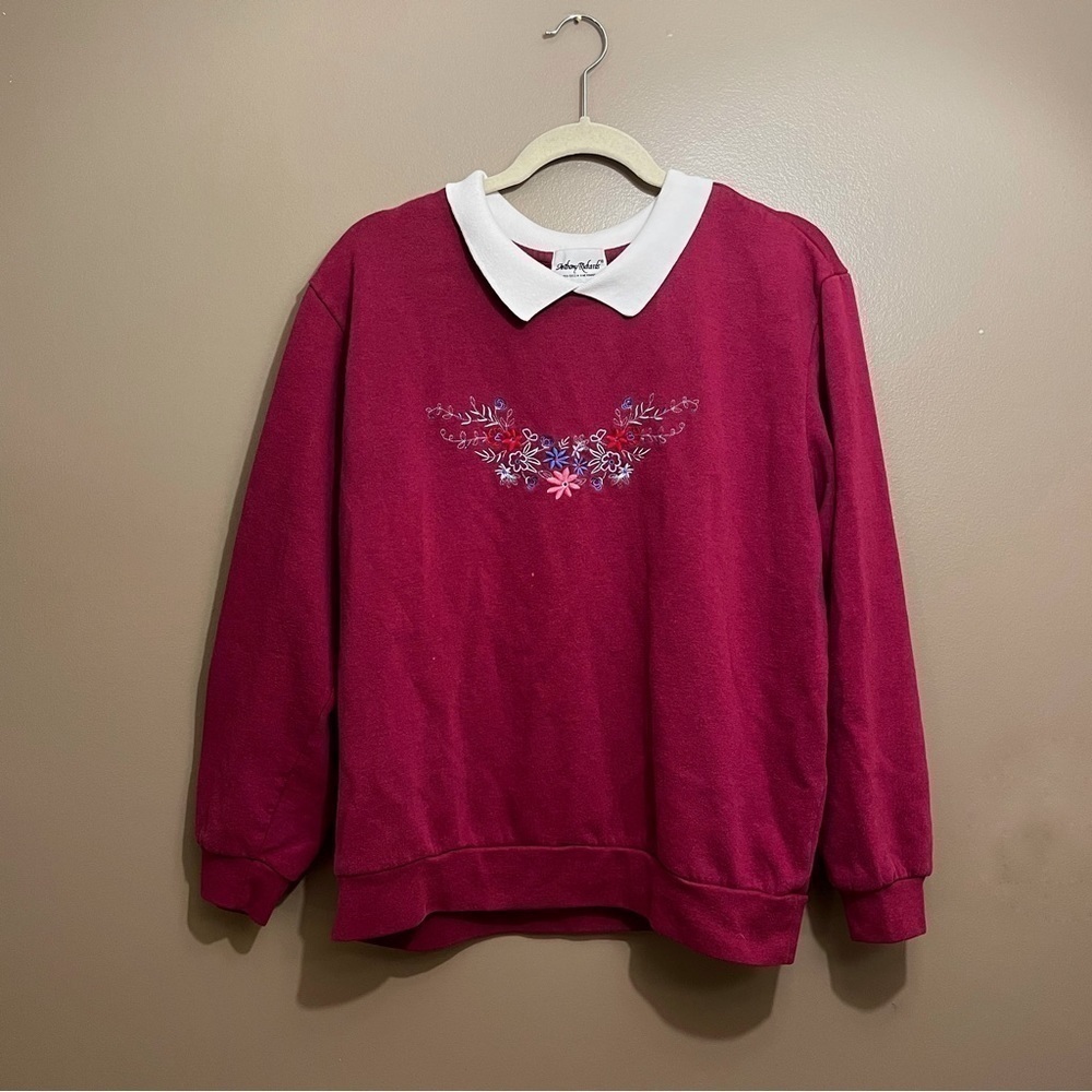Vintage Anthony Richards Collared Embroidered Sweater